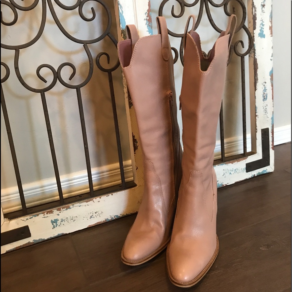 BCBG Sexy Cowgirl Boots High Heel Mid Calf Boot